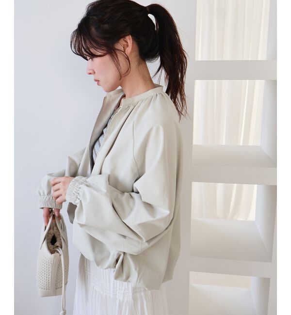  「《WEB限定アイテム》バルーンデザインノーカラーブルゾン」|ブルゾン・スタジャン|