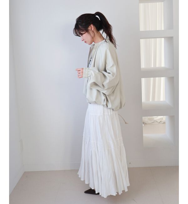  「《WEB限定アイテム》バルーンデザインノーカラーブルゾン」|ブルゾン・スタジャン|