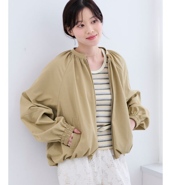  「《WEB限定アイテム》バルーンデザインノーカラーブルゾン」|ブルゾン・スタジャン|