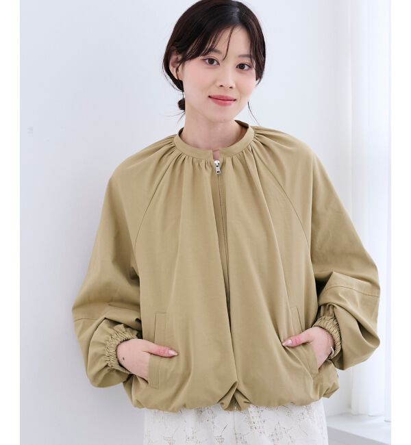  「《WEB限定アイテム》バルーンデザインノーカラーブルゾン」|ブルゾン・スタジャン|