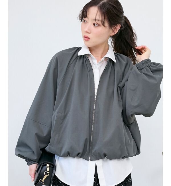  「《WEB限定アイテム》バルーンデザインノーカラーブルゾン」|ブルゾン・スタジャン|