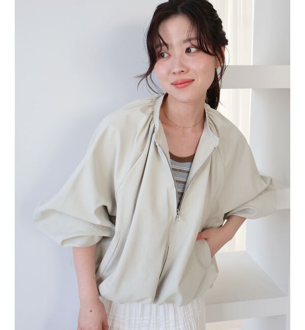  「《WEB限定アイテム》バルーンデザインノーカラーブルゾン」|ブルゾン・スタジャン|