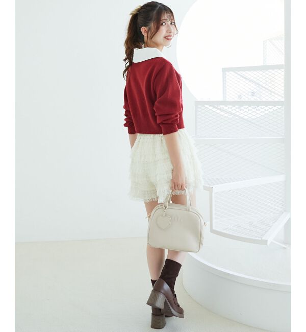  「取り外し襟付きニットカーデ」|カーディガン|