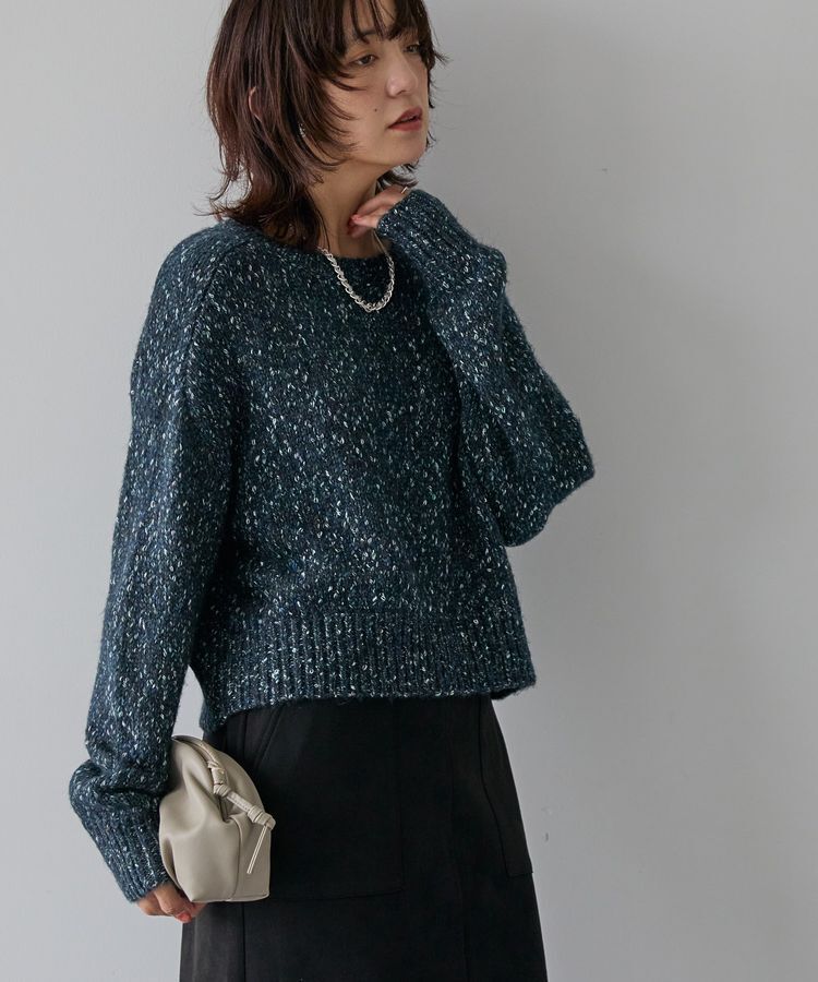 AMERICAN HOLIC「ラメmixネップニットプルオーバー」|ニット・セーター|Navy