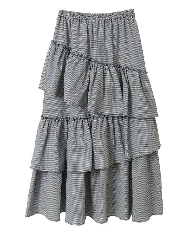 Green Parks「・ELENCARE DUE ギンガムティアードスカート」|スカート|