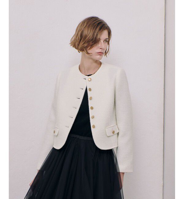 allureville「ブークレーノーカラージャケット」|ノーカラージャケット|