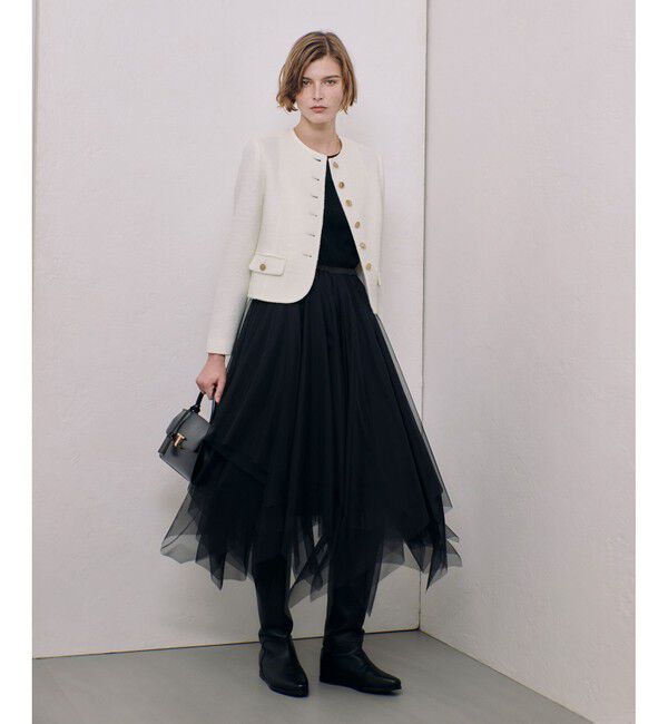 allureville「ブークレーノーカラージャケット」|ノーカラージャケット|