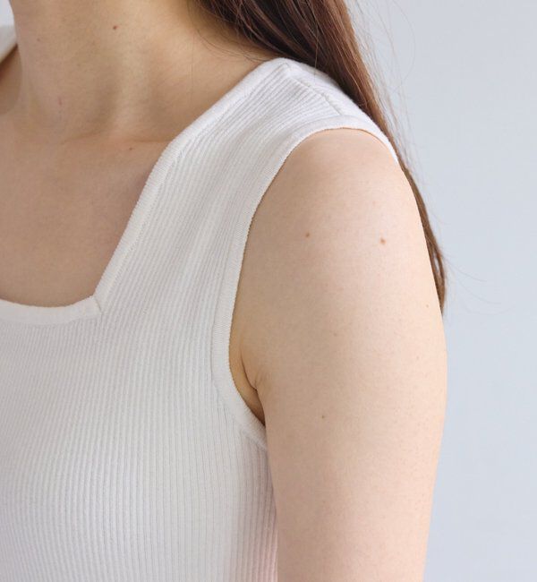  「【リバイバル/Du noir】リネンタッチスクエアタンク」|タンクトップ|