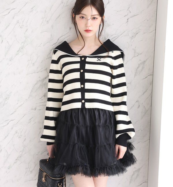  「チュールティアードミ二スカート」|スカート|