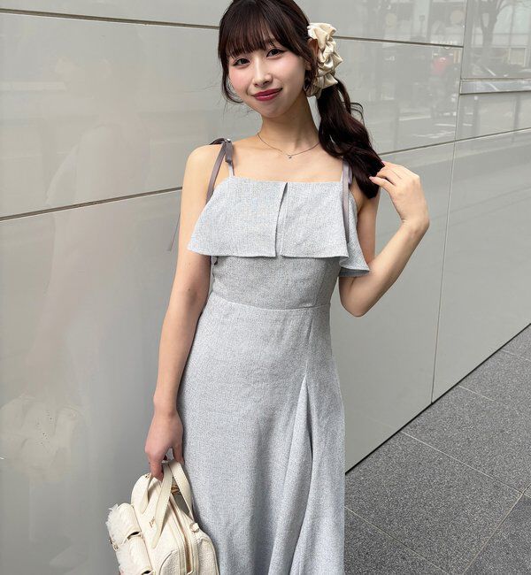  「【miyabi企画】フリルツイードキャミワンピ」|その他|