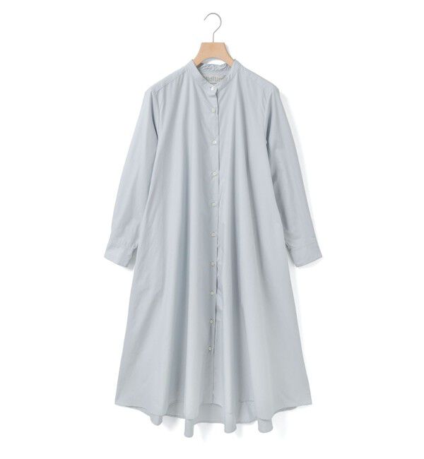 MidiUmi「MidiUmi Aラインバンドカラーシャツワンピース」|ワンピース|サックス