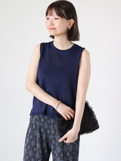 Lugnoncure「無地/柄アソートノースリーブニット」|ニット・セーター|ネイビー