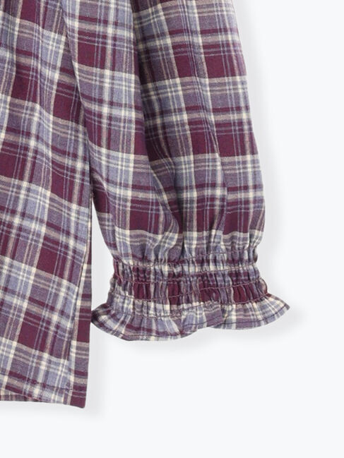 Samansa Mos2 Lagom「チェックフリル襟ブラウス」|シャツ・ブラウス|