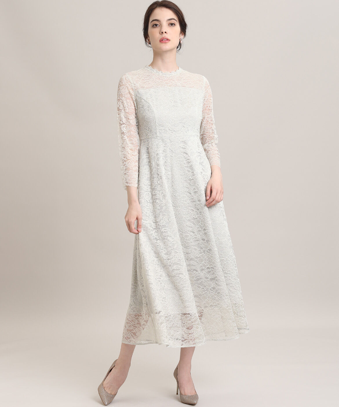 Maglie le cassetto「《Maglie White》ラッセルレースロングドレス」|ワンピース|