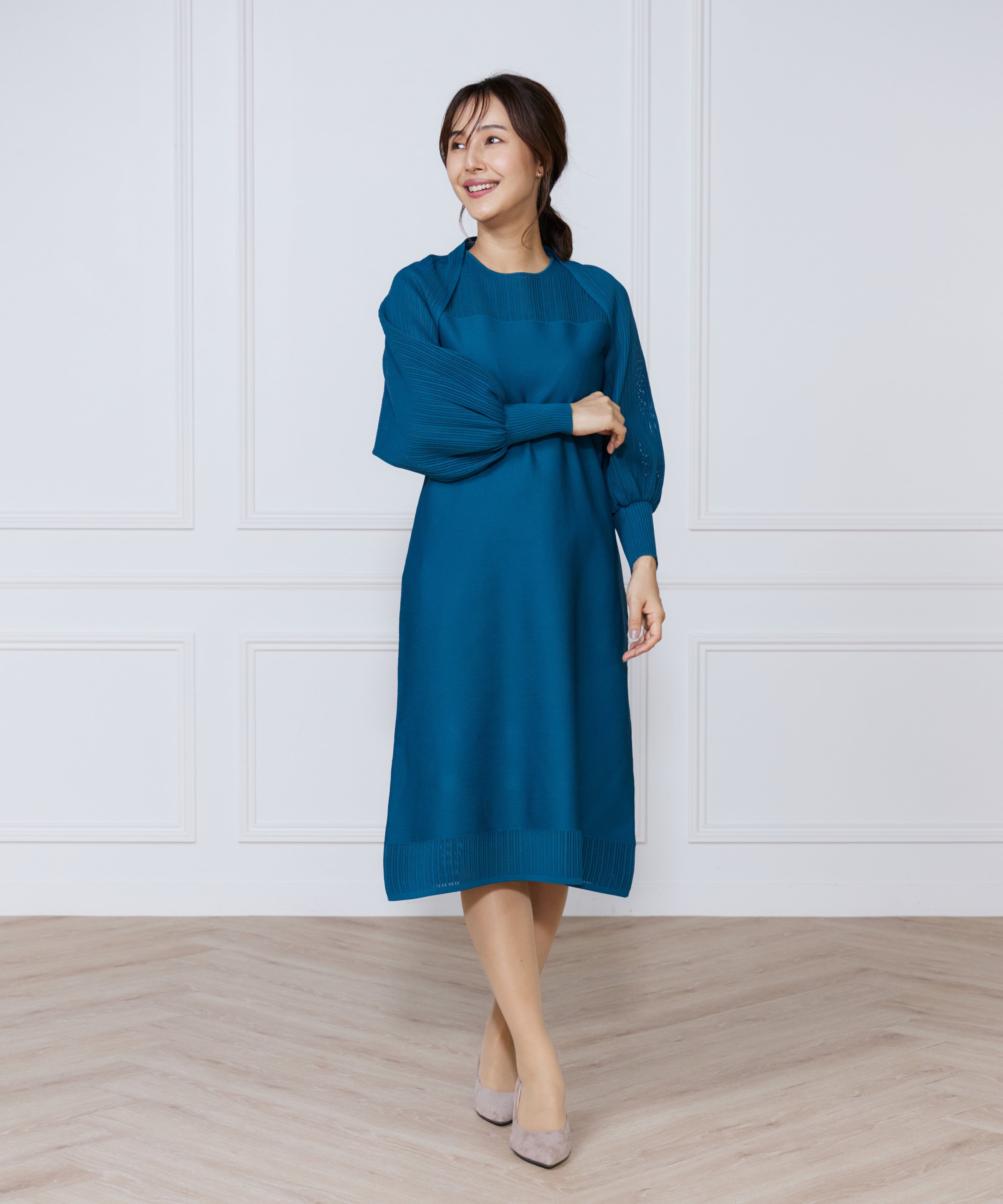 ef-de Black「ハートアイレットニットボレロ」|カーディガン|