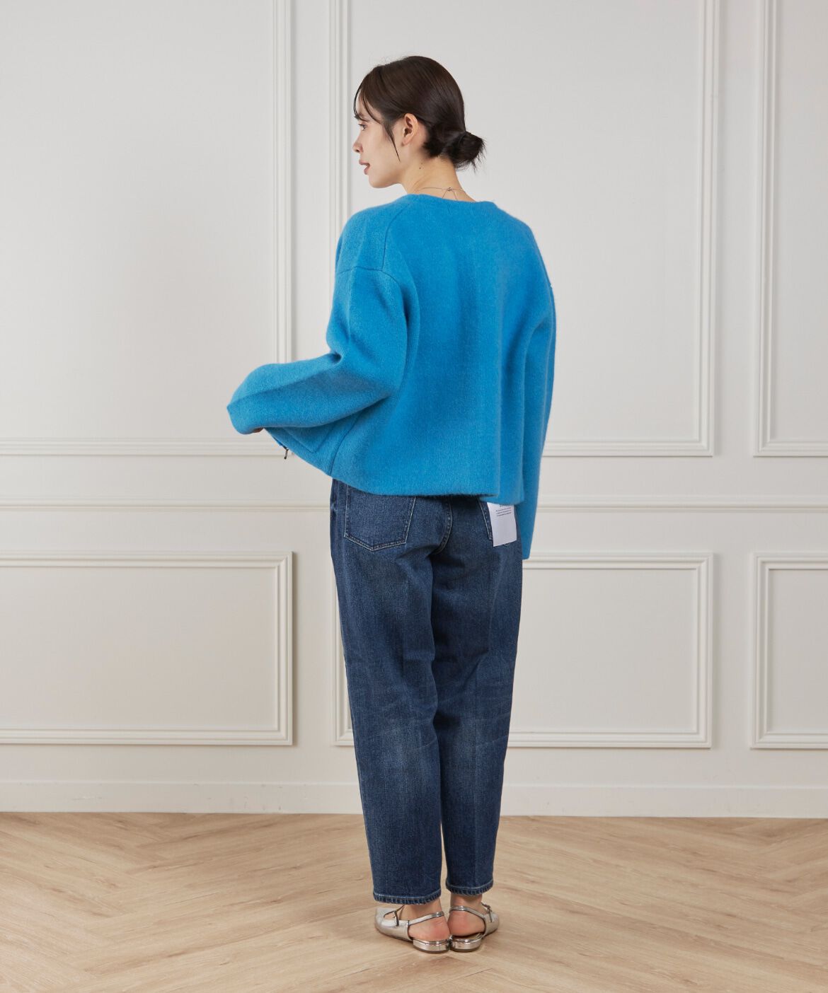 Le Souk「《大きいサイズ》ラクーン接結編みニットブルゾン」|カーディガン|