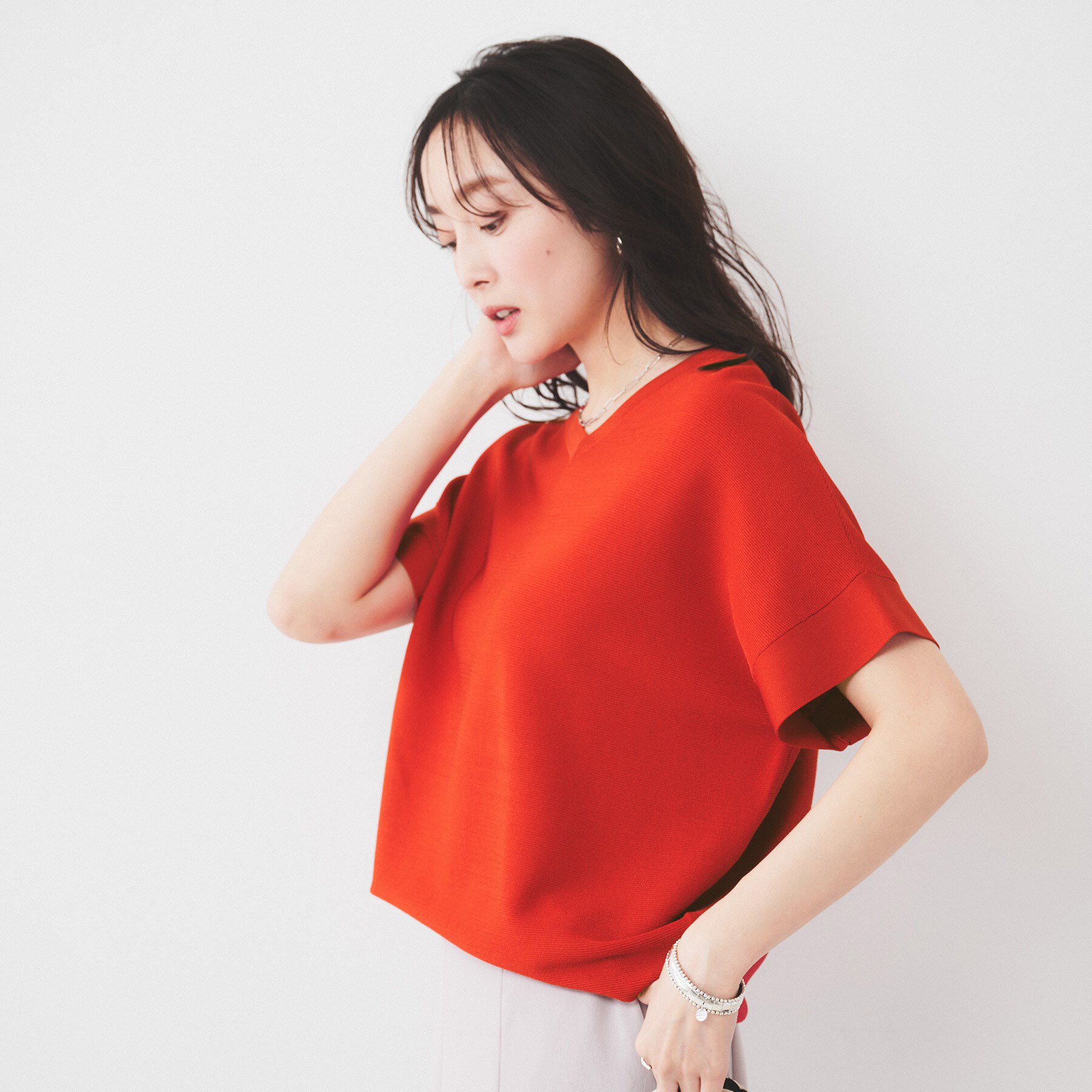 UNTITLED「【12色展開/体型カバー/2way】バウンドスリーブニット」|ニット・セーター|