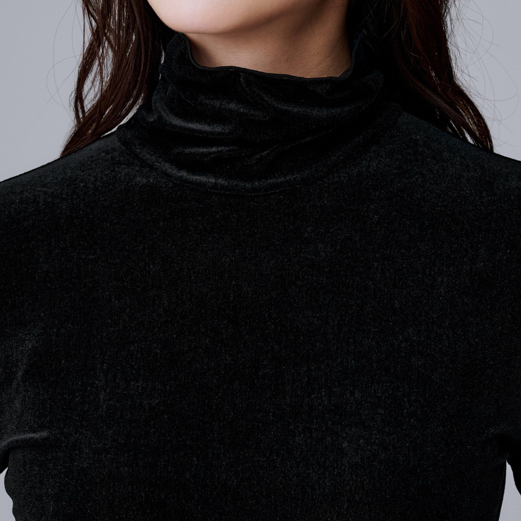 UNTITLED「【ハイネック/レイヤード/重ね着におすすめ】トリコットベロア シアーインナー」|Tシャツ・カットソー|