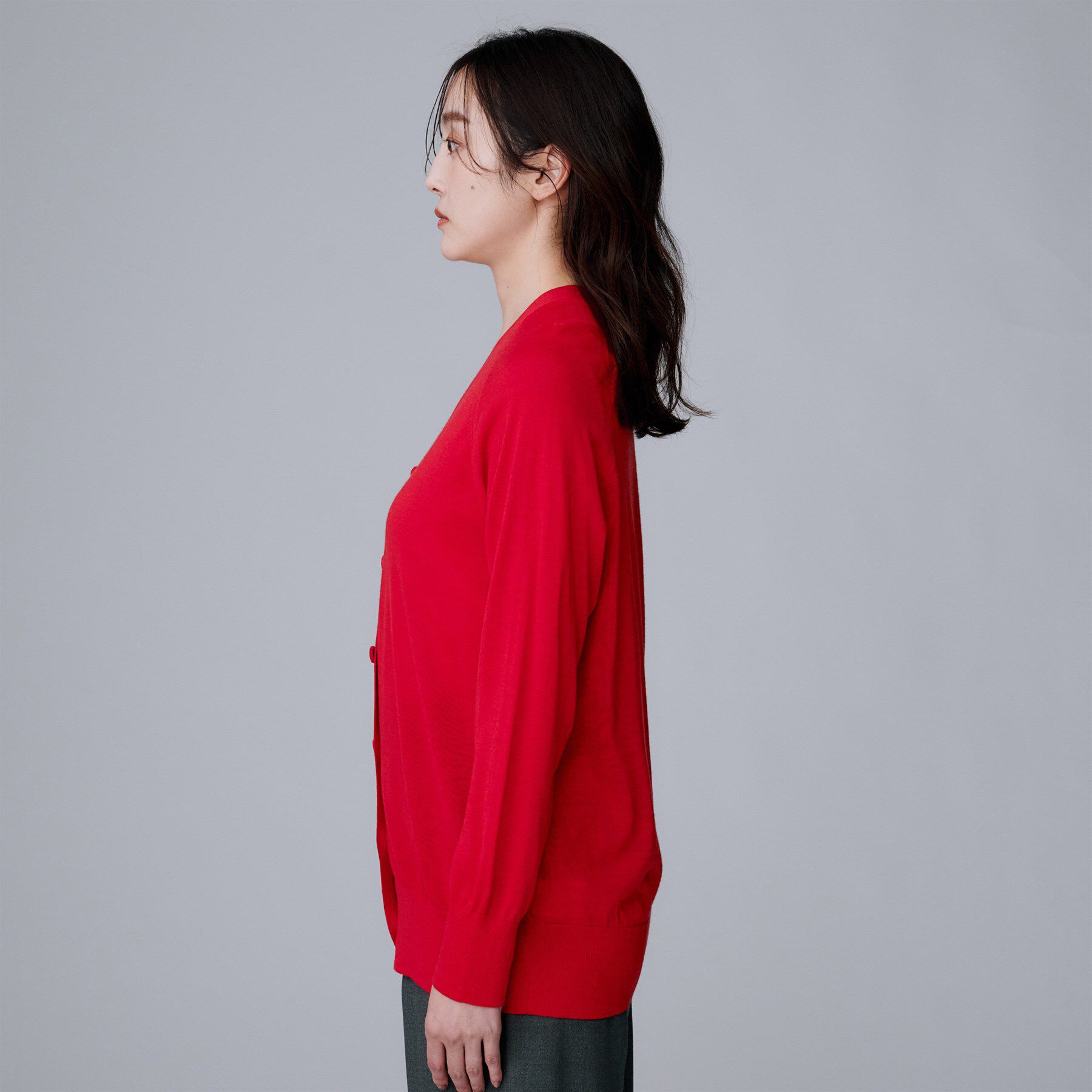 UNTITLED「【アンサンブル可/洗える/Vネック】ウールシルクカーディガン」|カーディガン|