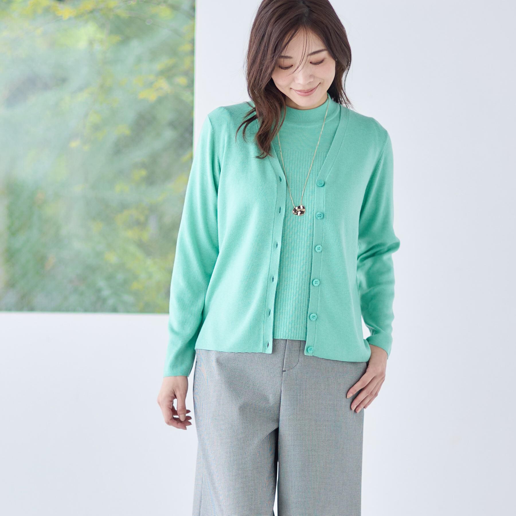 Reflect「【選べる5色／アンサンブル可】Vネックカーディガン」|カーディガン|