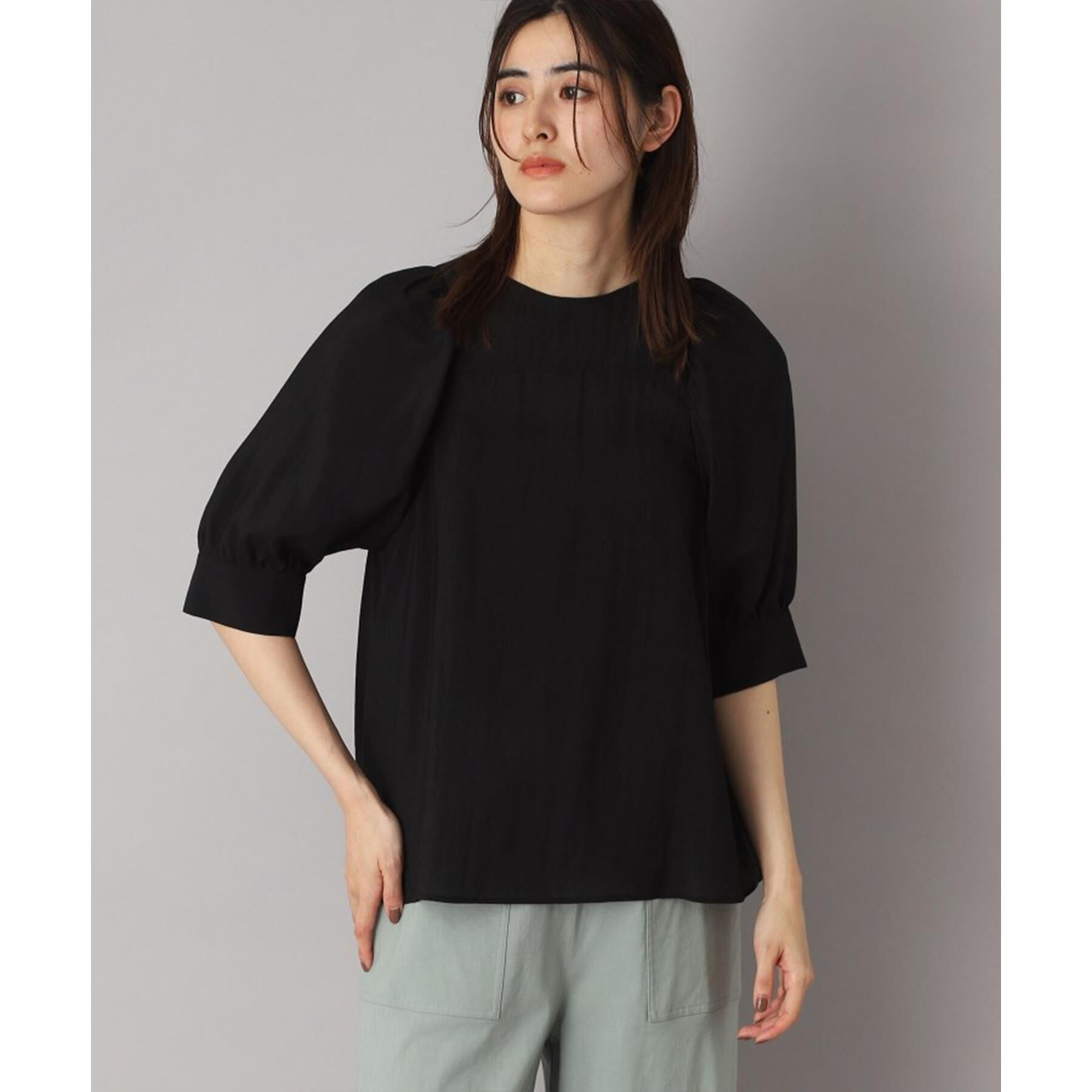 DRESSTERIOR「【洗える/清涼感】ボリュームスリーブバックジップブラウス」|シャツ・ブラウス|