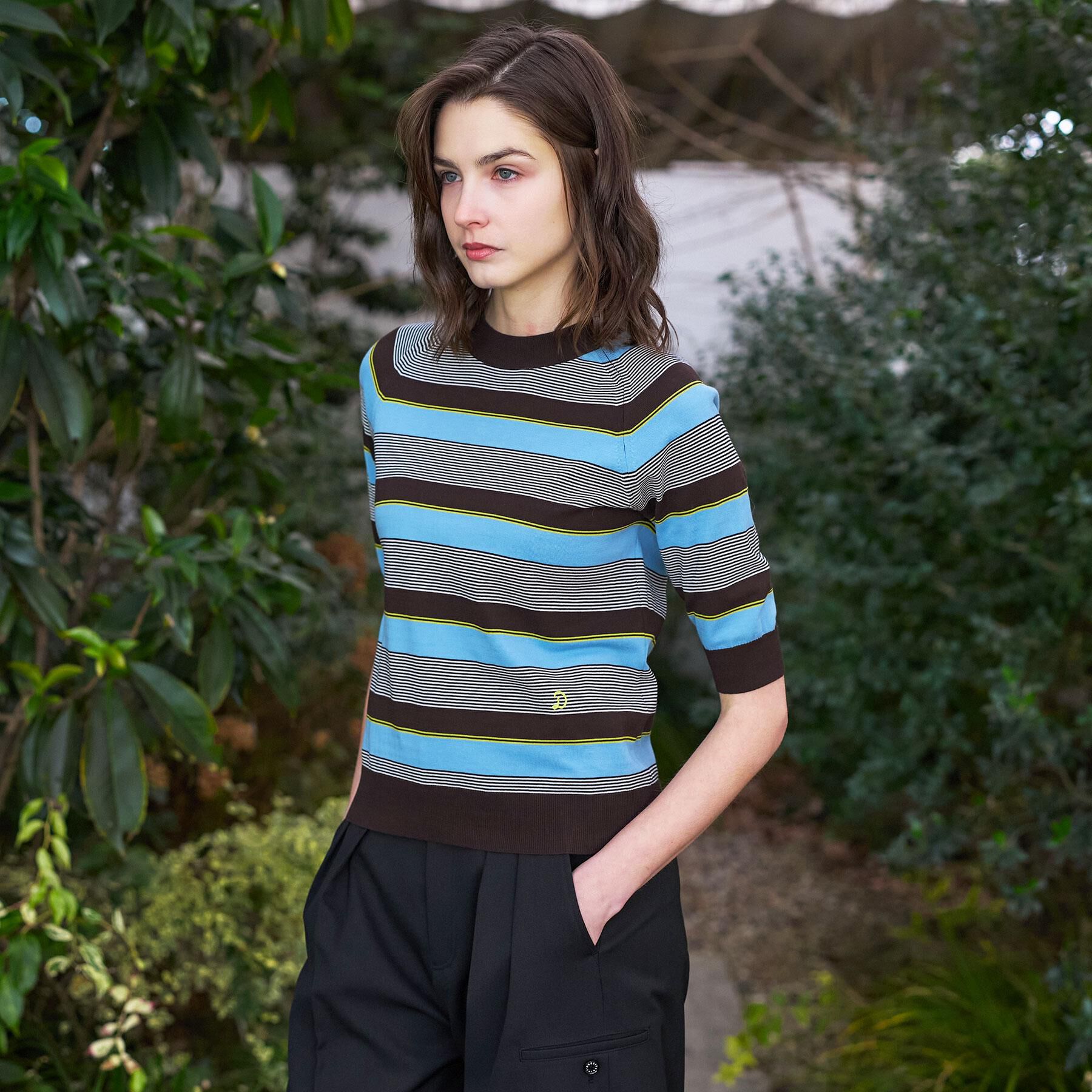 DRESSTERIOR「【otonaMUSE5月号掲載】コットンシルクマルチボーダーニット」|ニット・セーター|