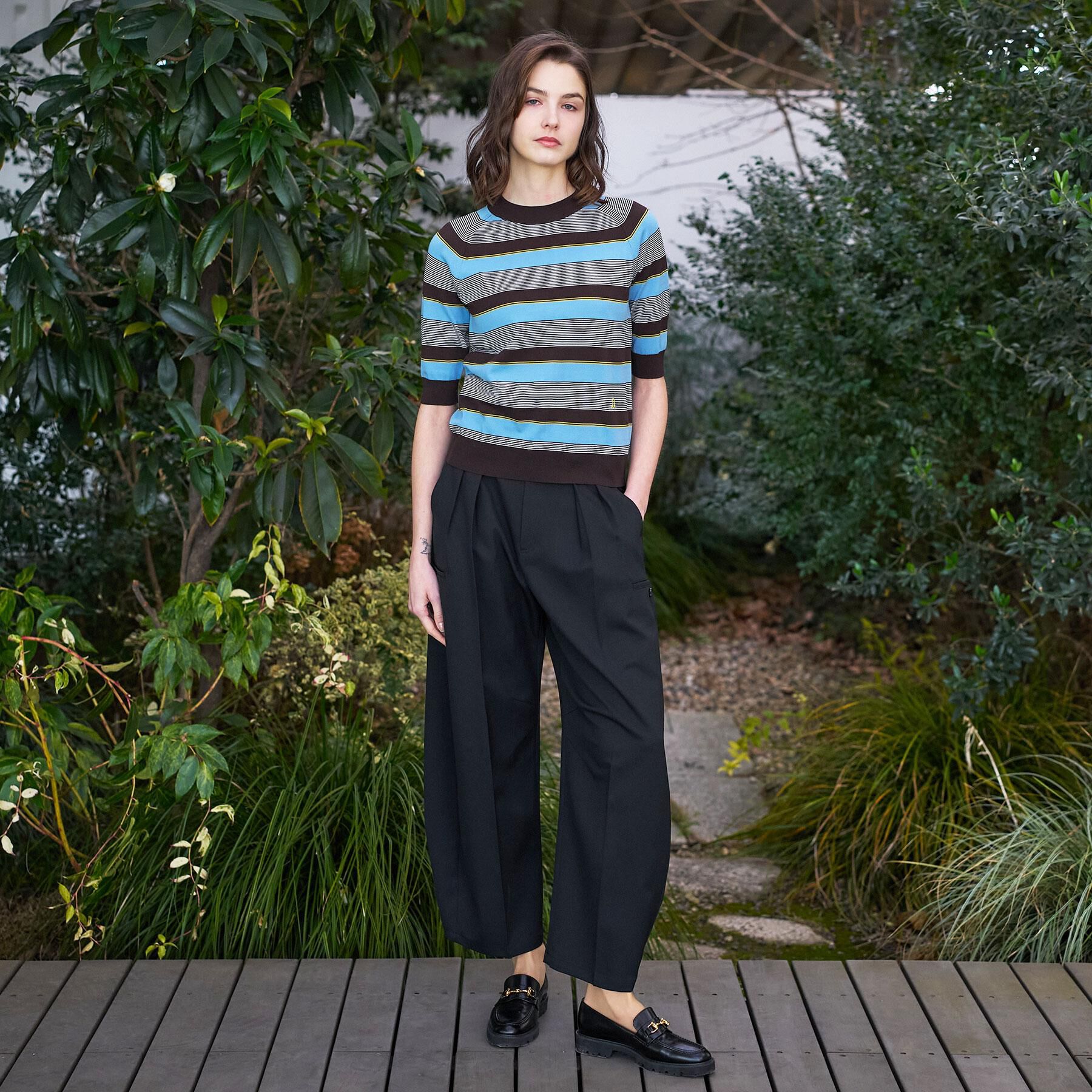 DRESSTERIOR「【otonaMUSE5月号掲載】コットンシルクマルチボーダーニット」|ニット・セーター|