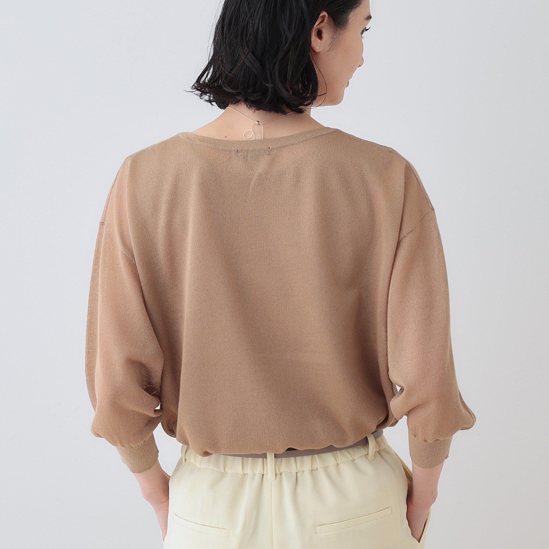 INDIVI「【洗える／シアーラメ】レイヤード風ニット」|ニット・セーター|