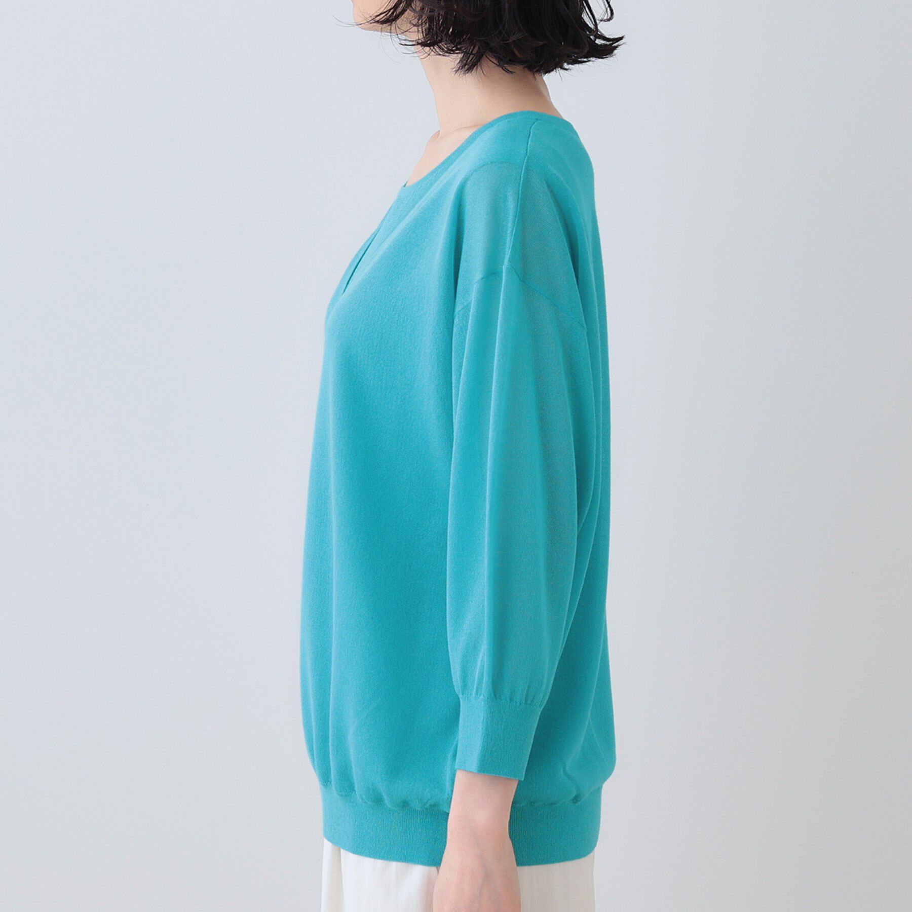 INDIVI「【洗える／シアーラメ】レイヤード風ニット」|ニット・セーター|