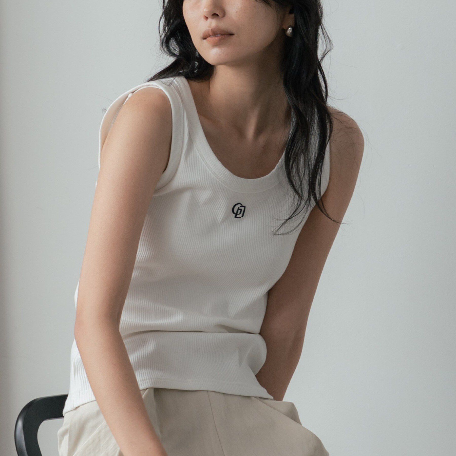 GALLEST「ロゴ刺繍リブタンクトップ」|キャミソール|