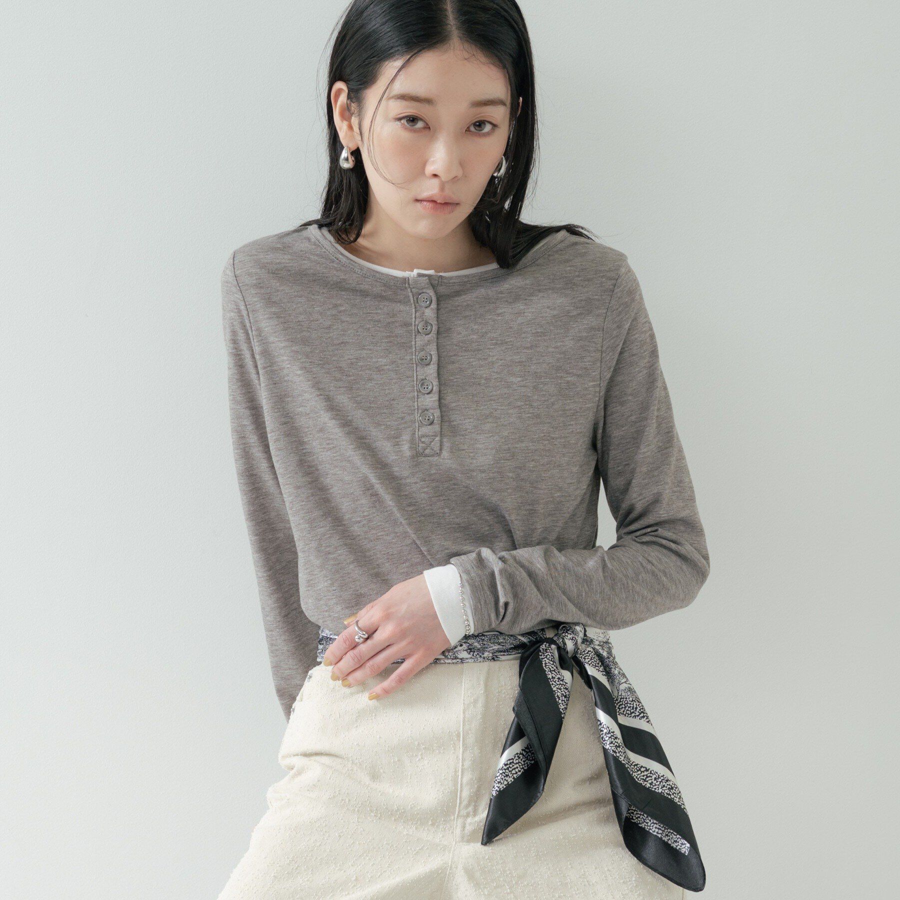 GALLEST「バイカラーヘンリーネックカットソー」|Tシャツ・カットソー|