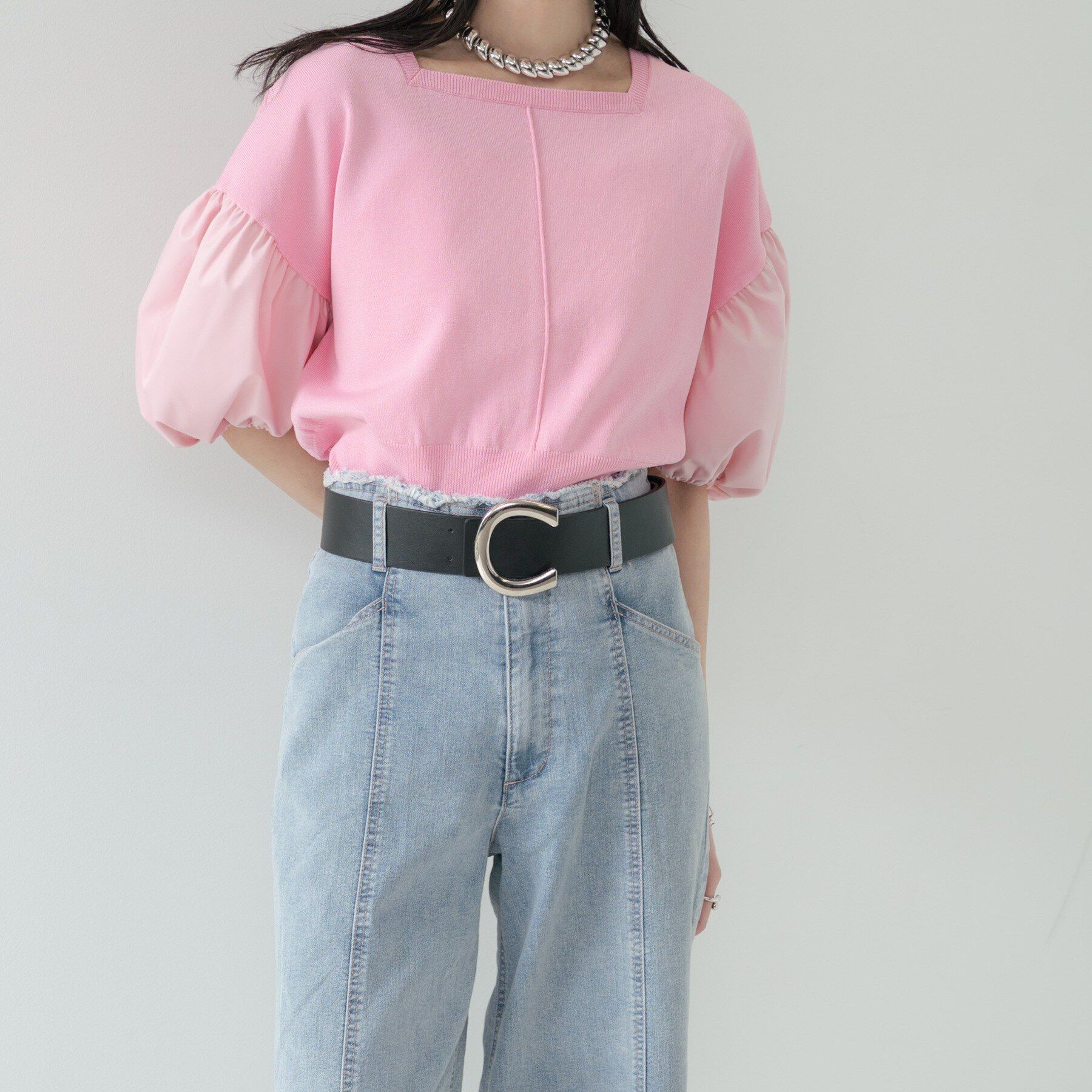 GALLEST「ドッキングパフスリーブニット」|ニット・セーター|