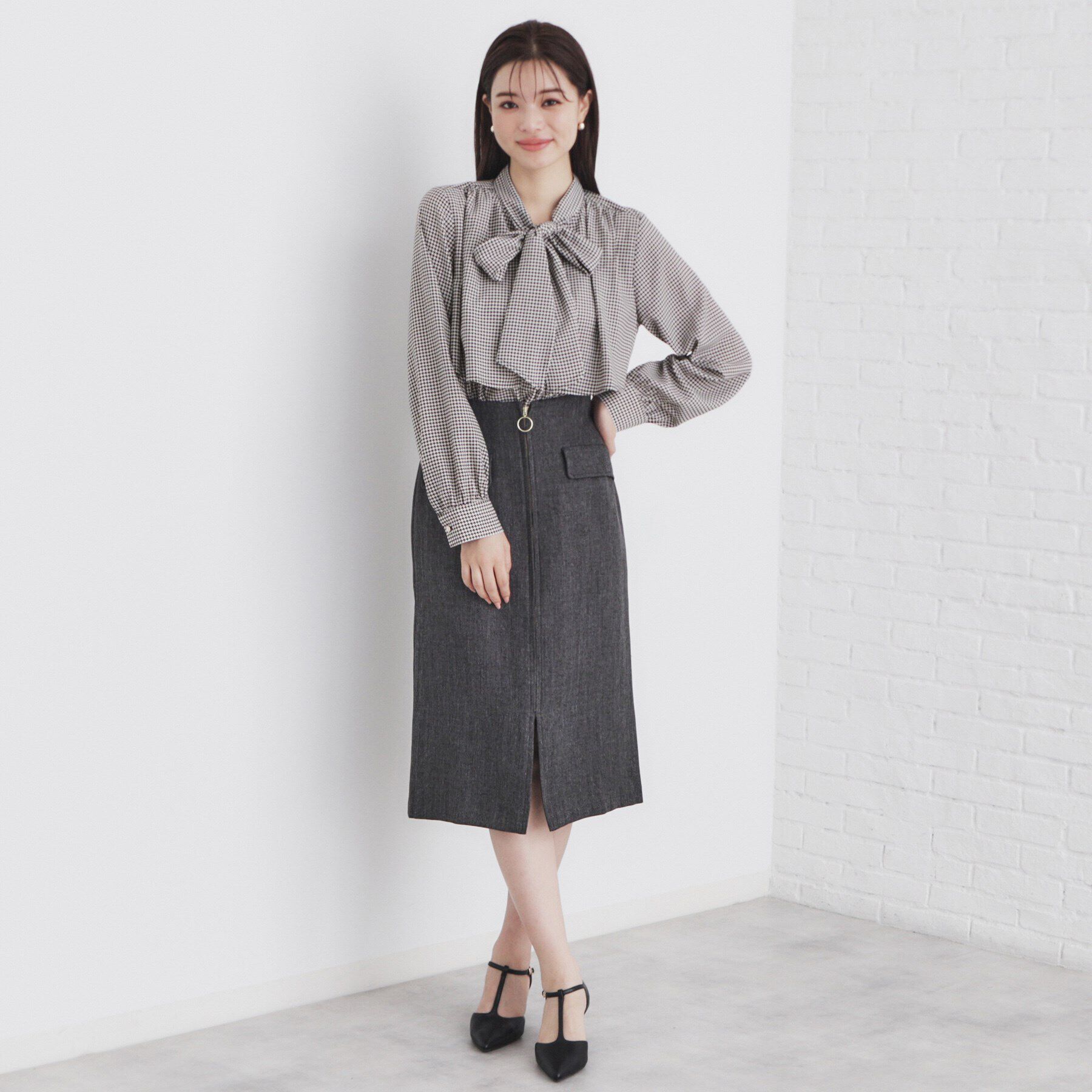 index「《5color/XS-LLsize》レイヤードボウタイブラウス【洗濯機洗い可/イージーアイロン】」|シャツ・ブラウス|