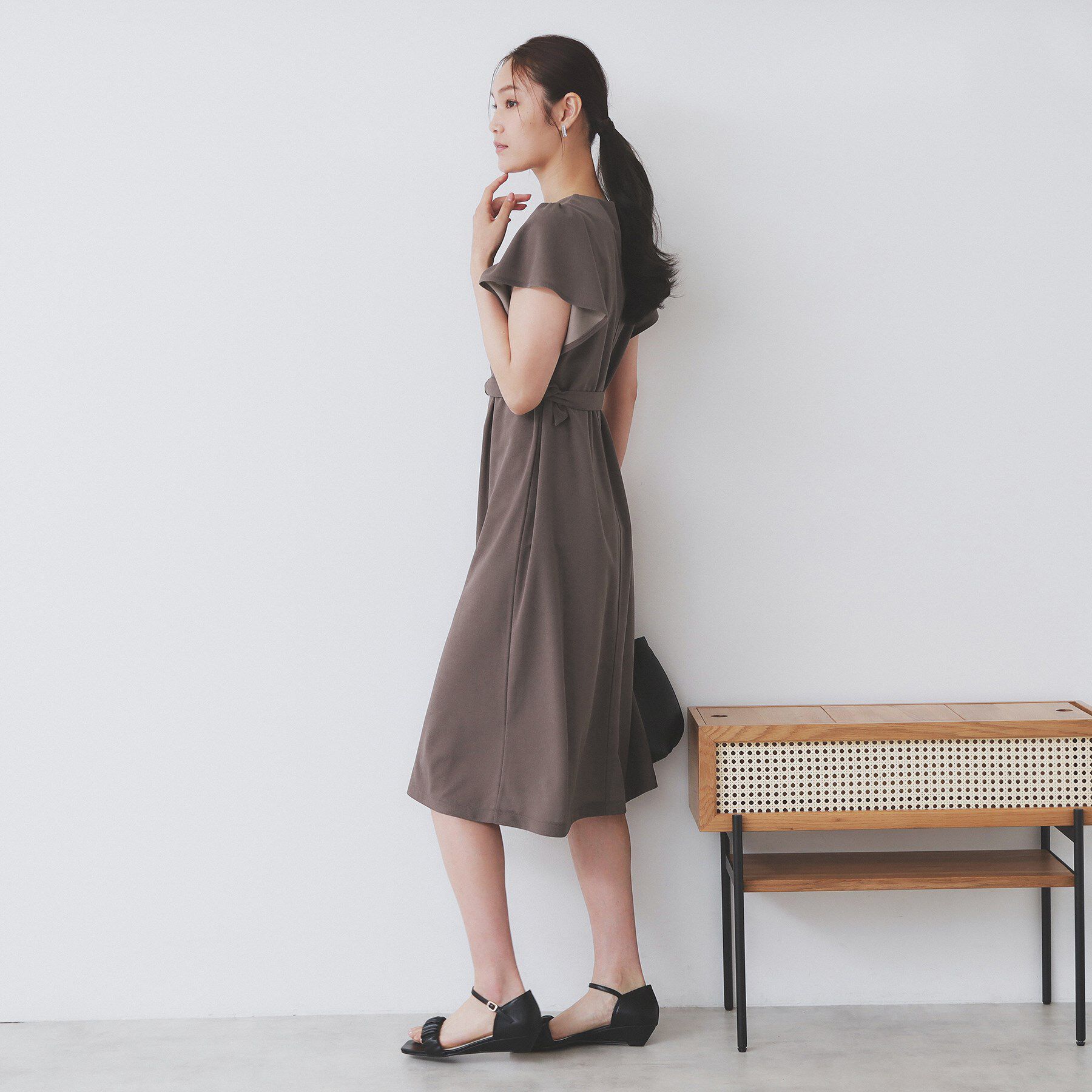 index「《S-3Lサイズ》フリルスリーブワンピース【洗濯機洗い可】」|ワンピース|