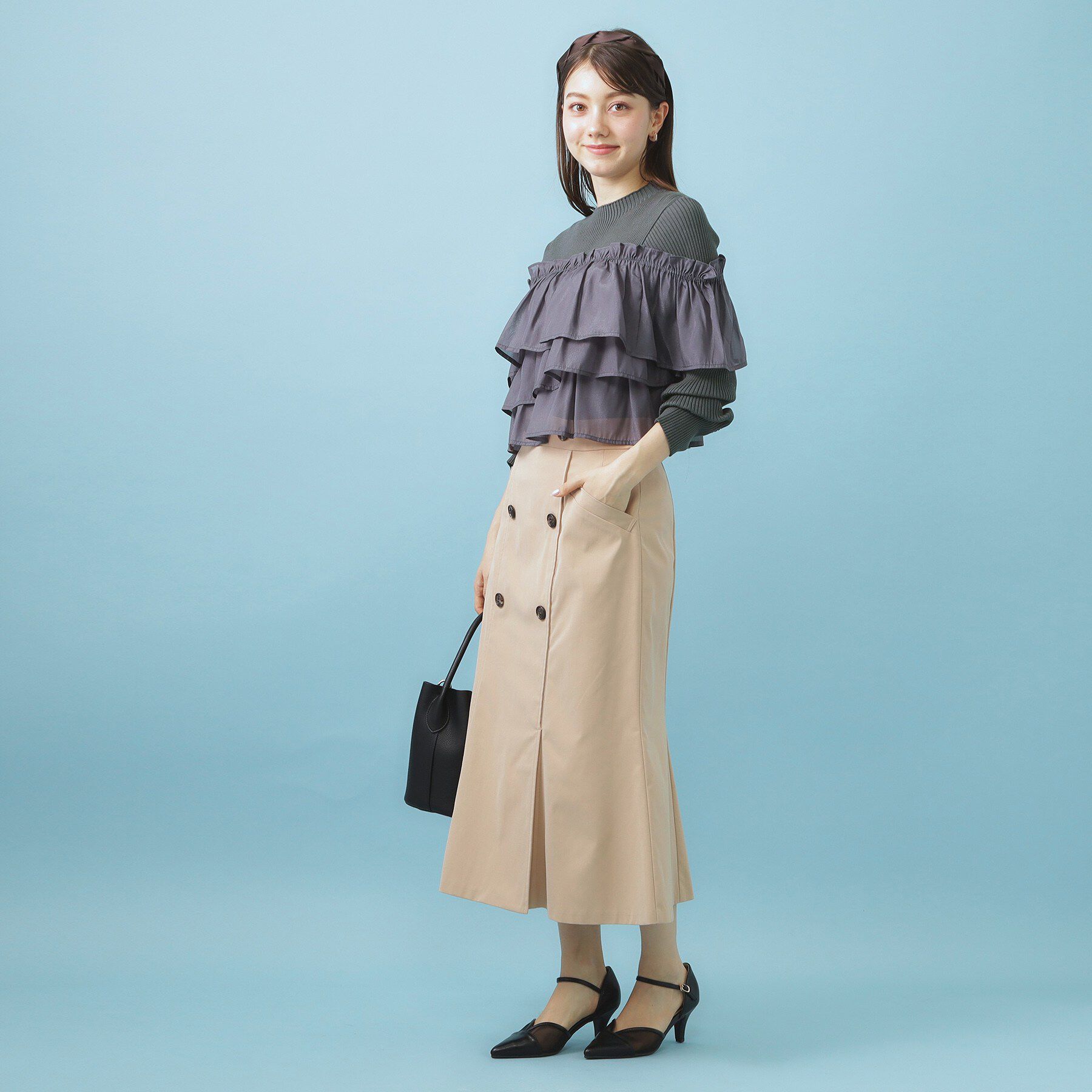 index「3wayフリルドッキングニット【洗濯機OK/抗ピル】」|ニット・セーター|