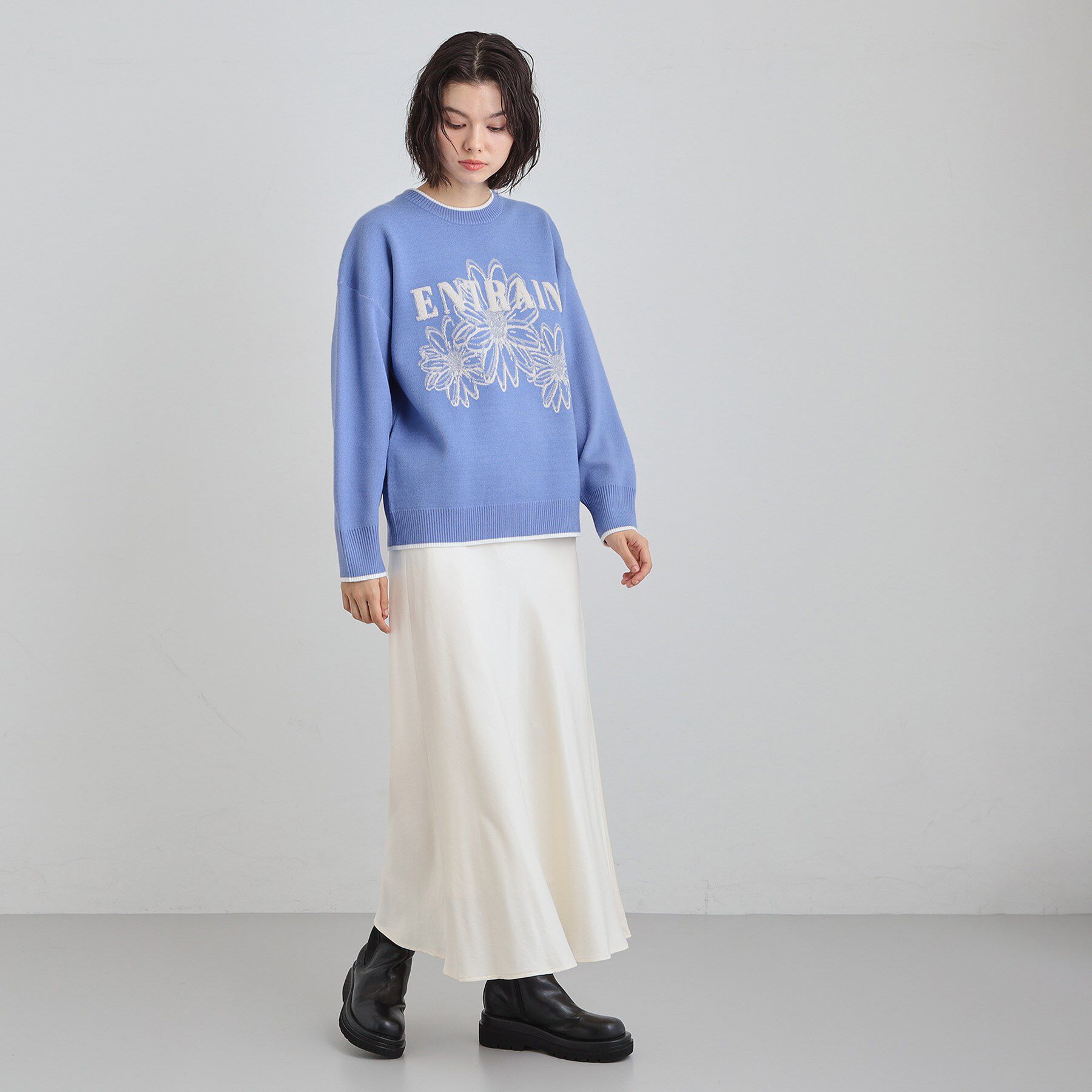 THE SHOP TK「花柄ラメジャカードニット」|ニット・セーター|