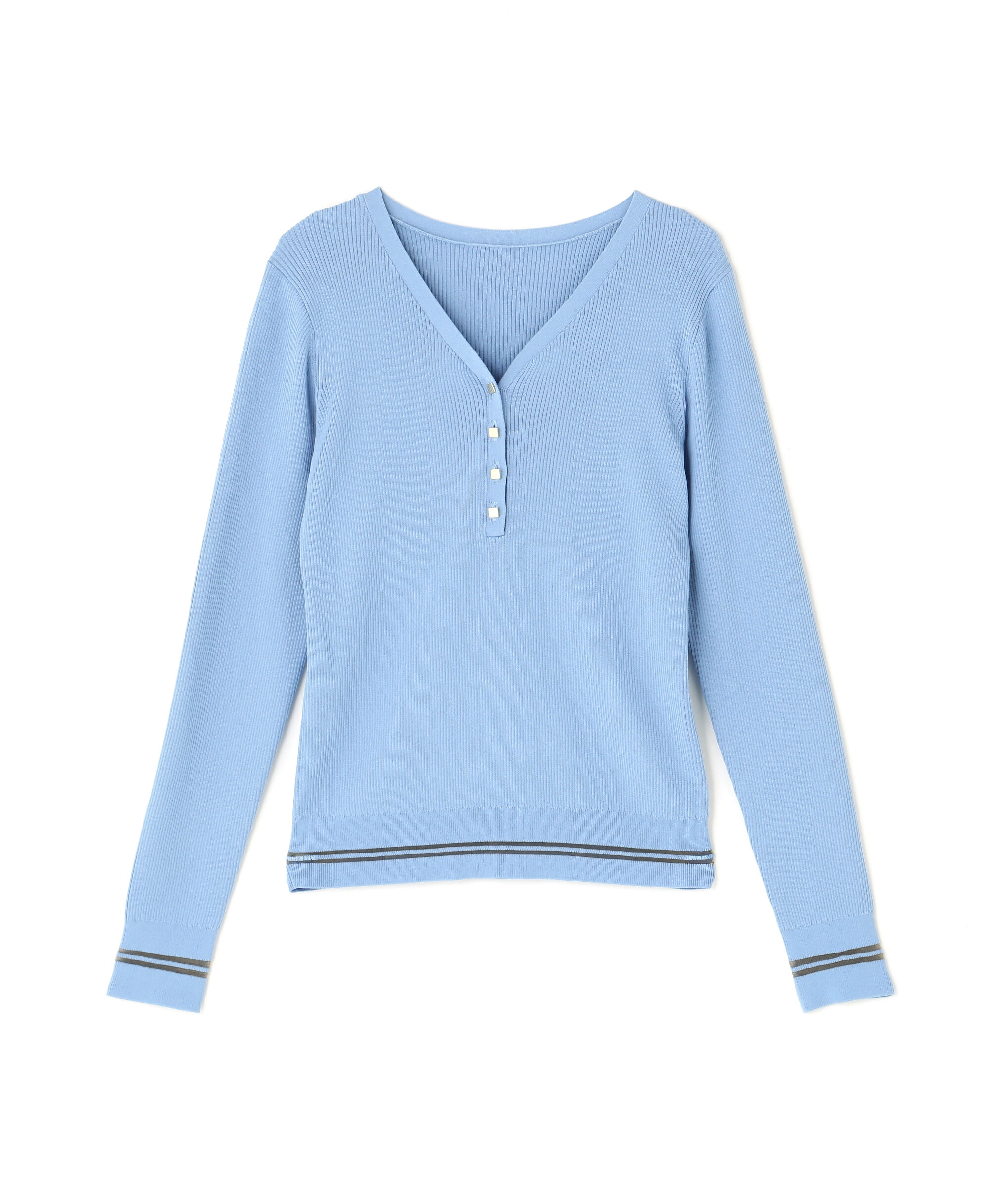  「メタルボタンシアーラインニット」|ニット・セーター|