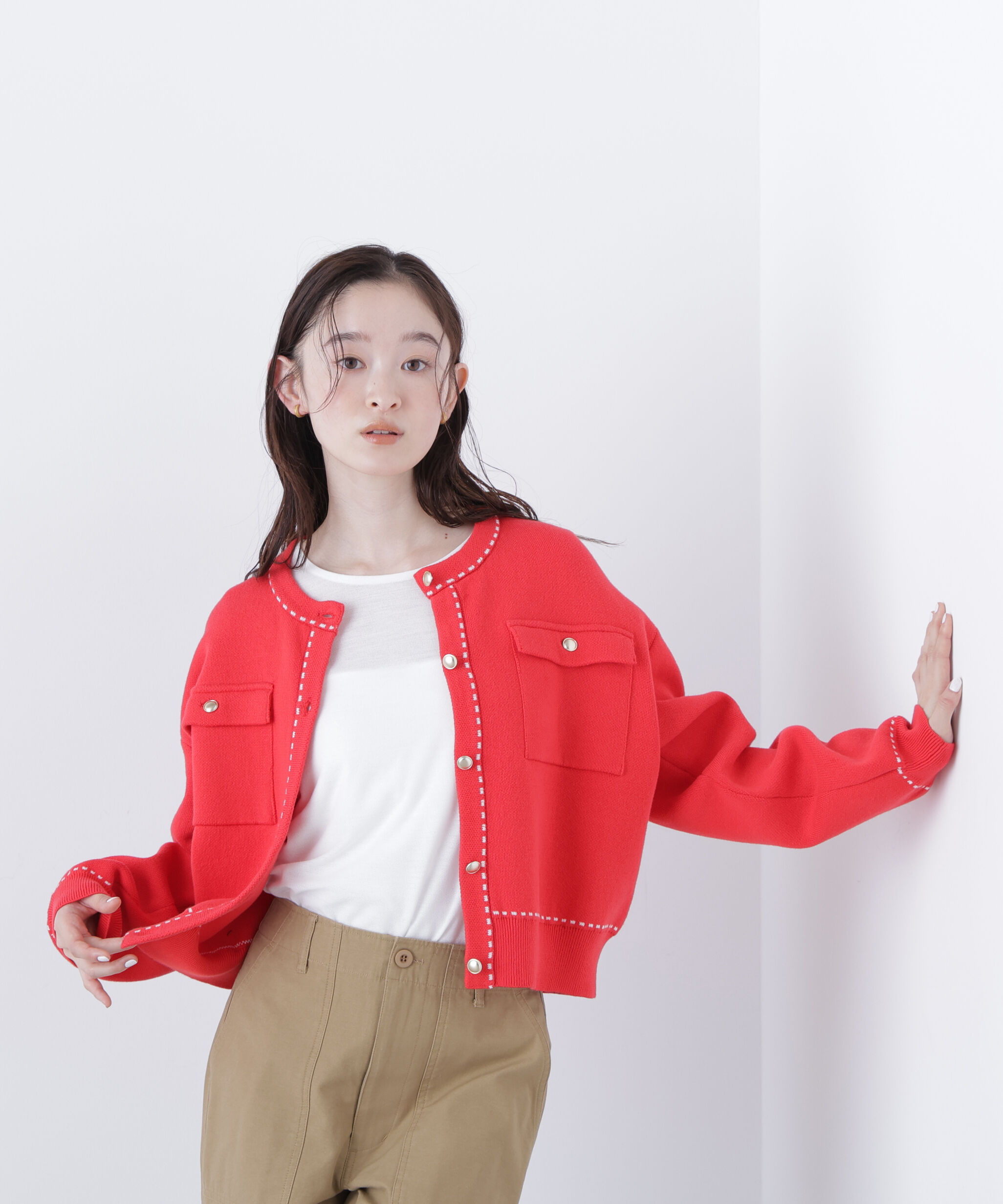  「〈N.〉ステッチニットジャケット」|ニット・セーター|