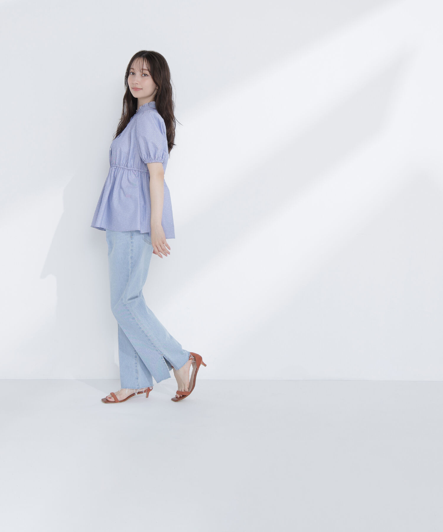  「ストライプドビードットブラウス」|シャツ・ブラウス|