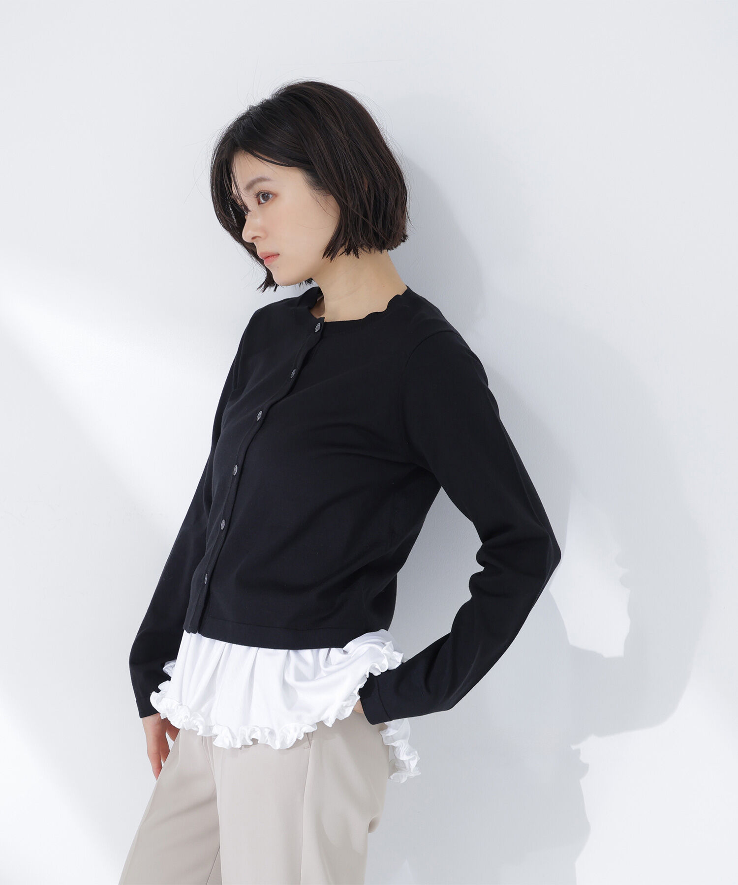  「ヘムフリルカットソー」|Tシャツ・カットソー|