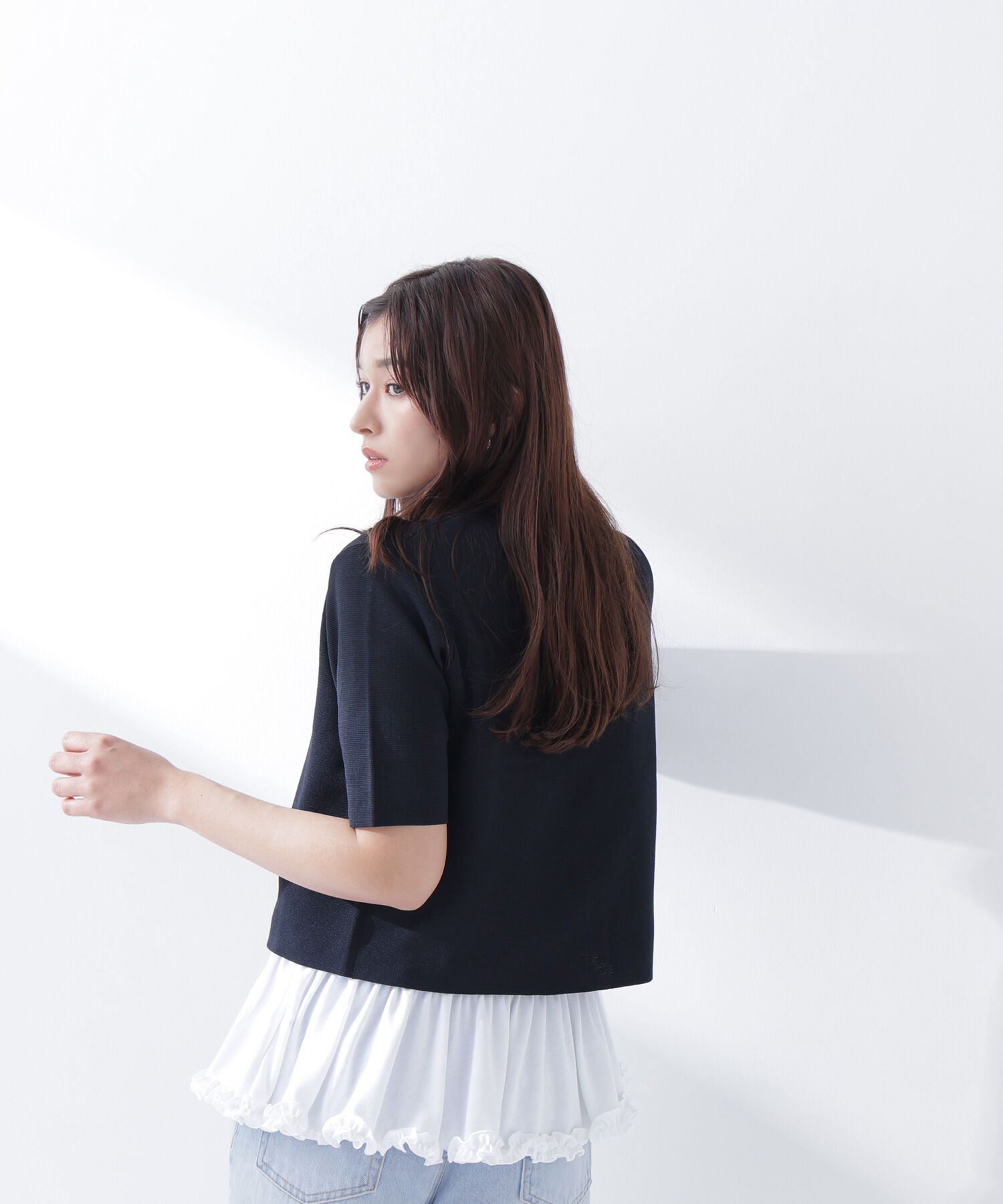  「ヘムフリルカットソー」|Tシャツ・カットソー|