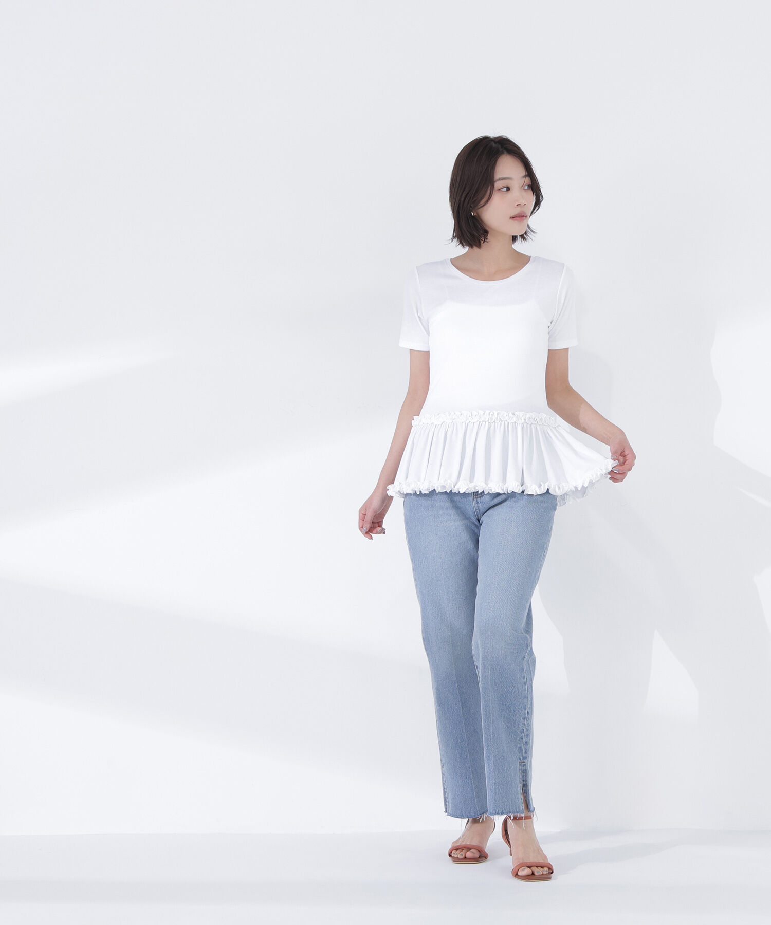  「ヘムフリルカットソー」|Tシャツ・カットソー|