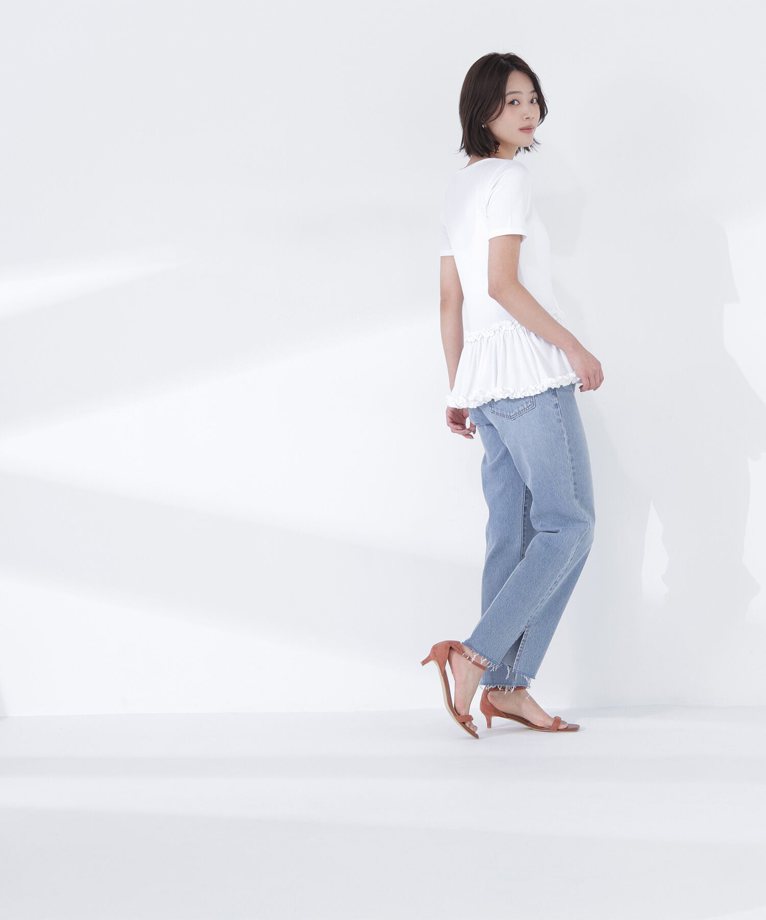  「ヘムフリルカットソー」|Tシャツ・カットソー|