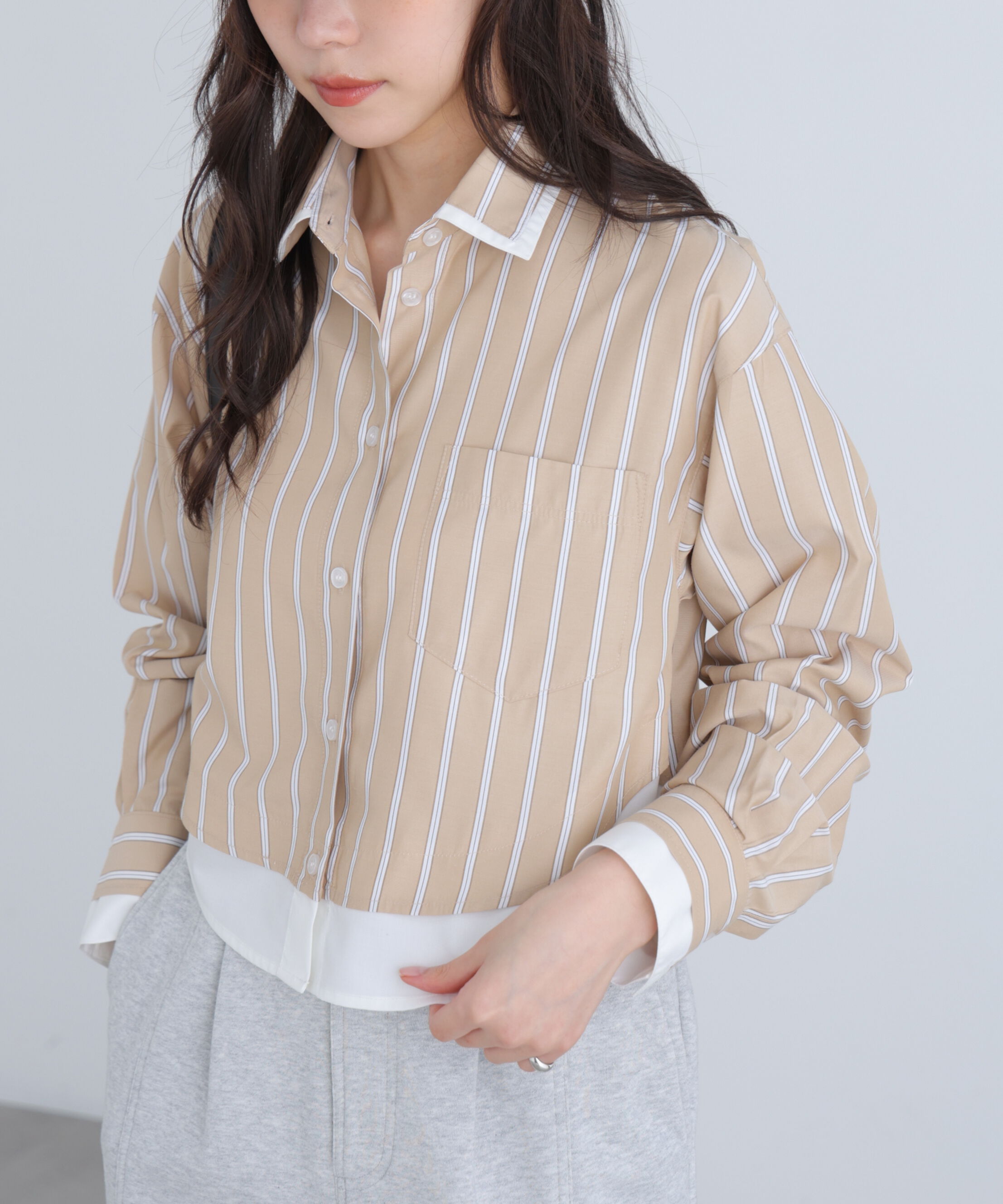  「レイヤード風シャツ」|シャツ・ブラウス|ベージュスト 1