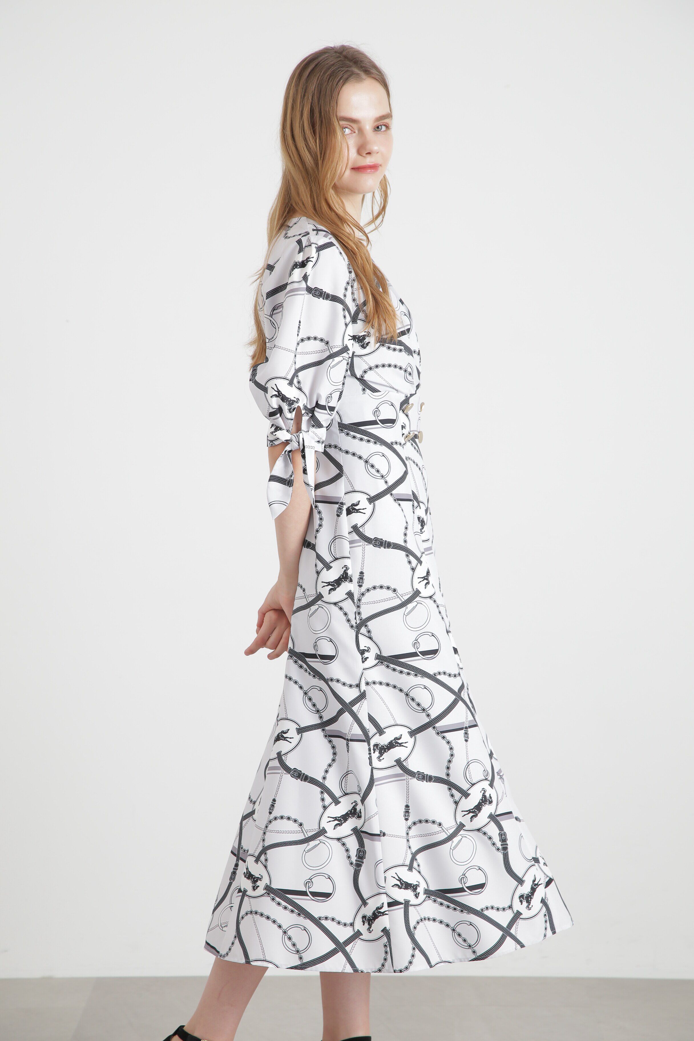  「◆ホースプレートプリントマーメイドワンピース」|ワンピース|