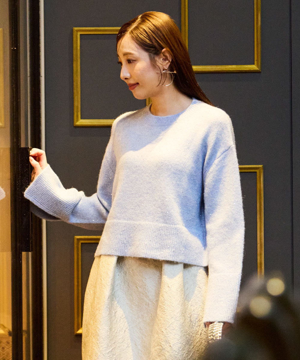  「◆スパンコールニット」|ニット・セーター|サックスブル 2