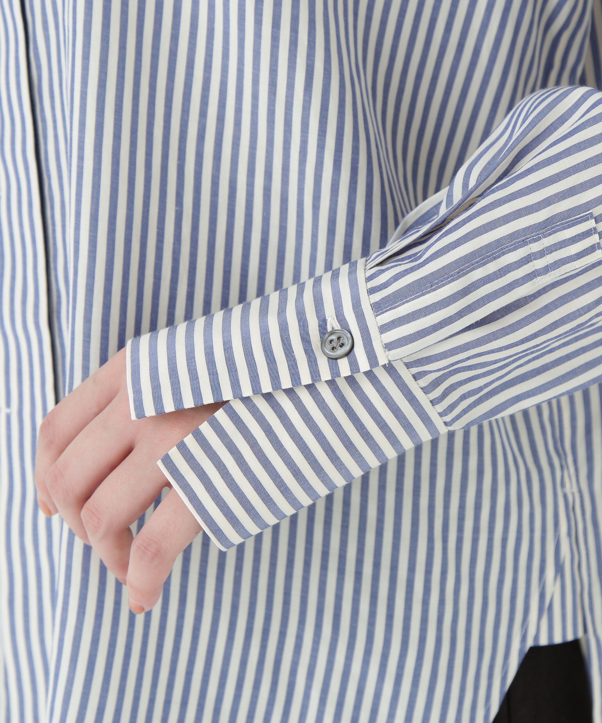  「ストライプローンハイネックシャツ」|シャツ・ブラウス|