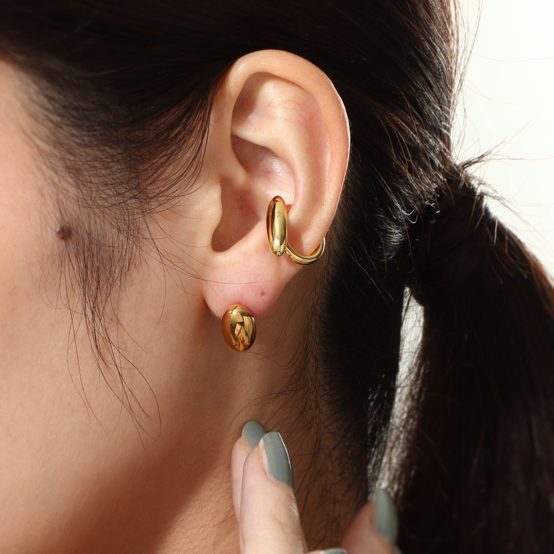 COCOSHNIK ONKITSCH「シルバー オーバルモチーフ スモールイヤーカフ GP」|イヤーカフ|