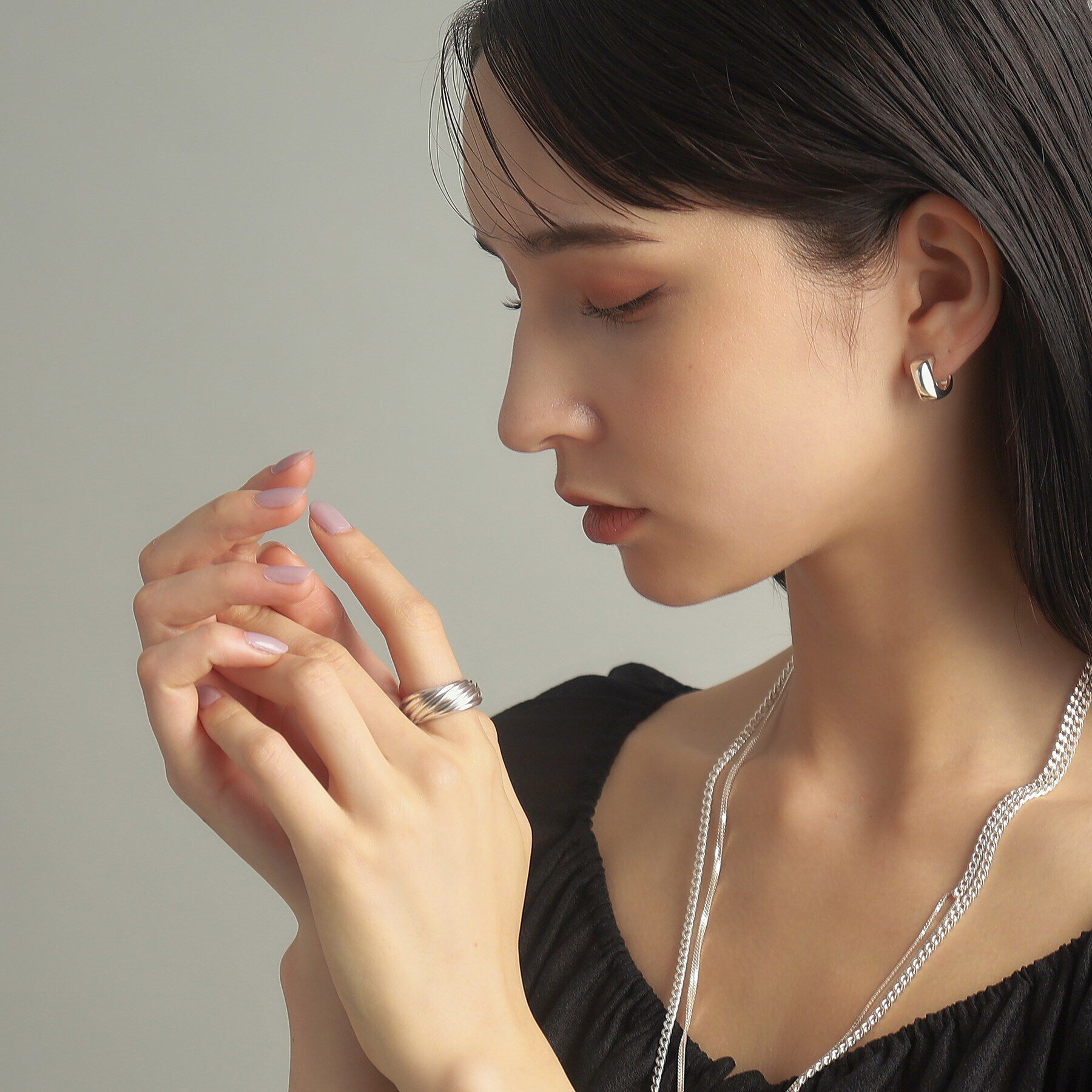 COCOSHNIK ONKITSCH「シルバー バンドリング 16レイヤーズ」|リング|