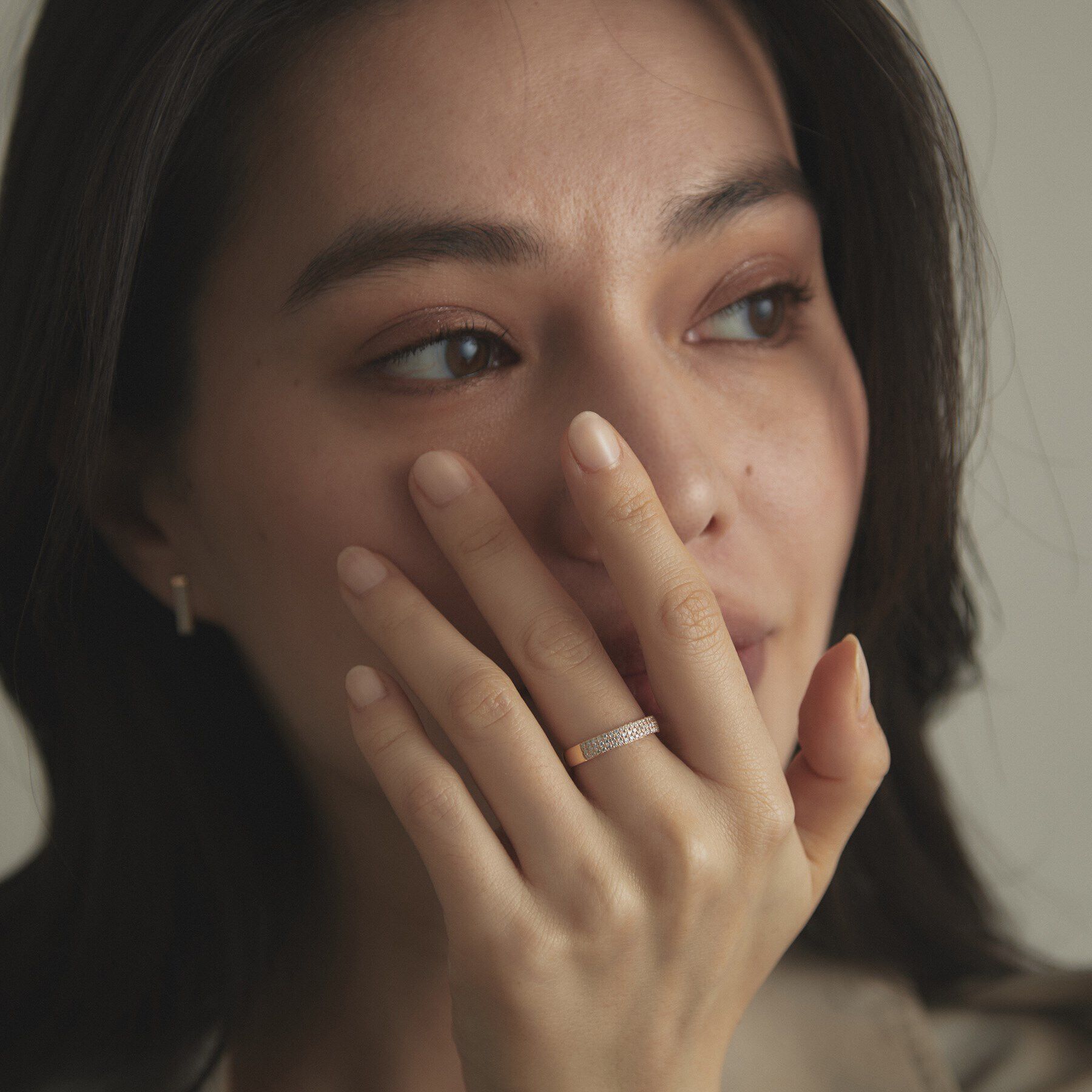 COCOSHNIK「K10【サステナブル】モアサナイトパヴェ リング」|リング|